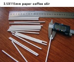 A disposable paper coffee stir stick